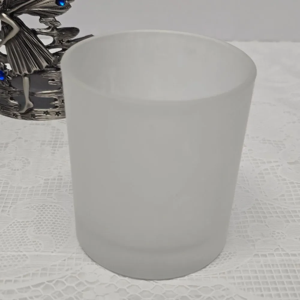 Vintage Silver Metal Fairy Elf Blue Rhinestones Celestial Votive Candle Holder
